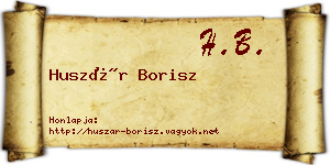 Huszár Borisz névjegykártya